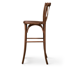 Bar Stool CROSS-BACK WOOD BAR Dark Rustic