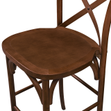 Bar Stool CROSS-BACK WOOD BAR Dark Rustic