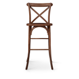 Bar Stool CROSS-BACK WOOD BAR Dark Rustic