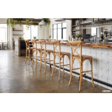 Bar Stool CROSS-BACK WOOD BAR Light Oak