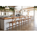 Bar Stool CROSS-BACK WOOD BAR Light Rustic