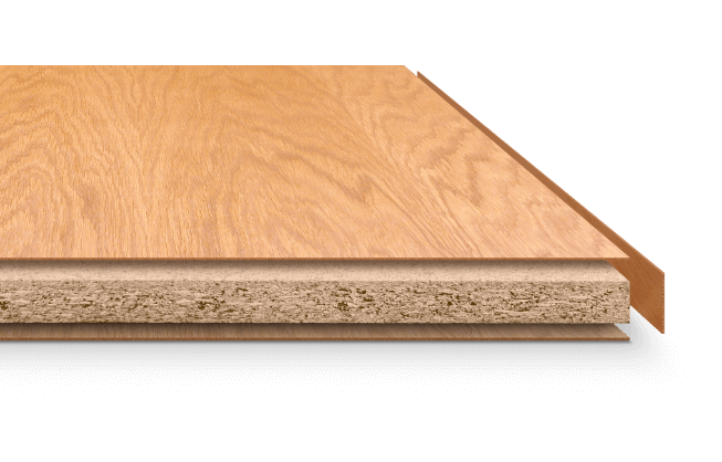 Cross-section of veneered tabletops