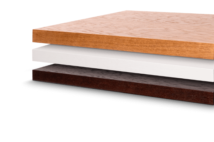 Dimensions of veneered tabletops